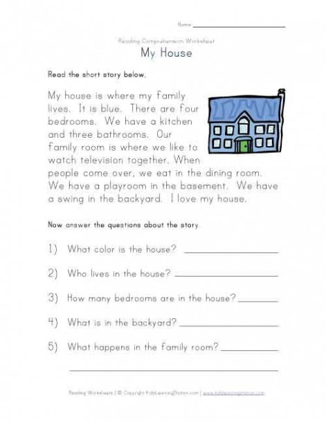 Free Print Kindergarten Comprehension Worksheets