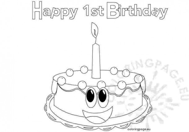 Free Printable 1st Birthday Coloring Pages 12 Best Images Of