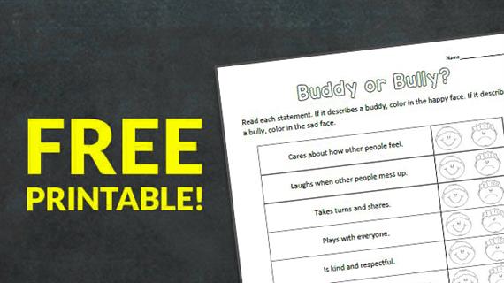 Free Printable  Buddy Or Bully  Worksheet