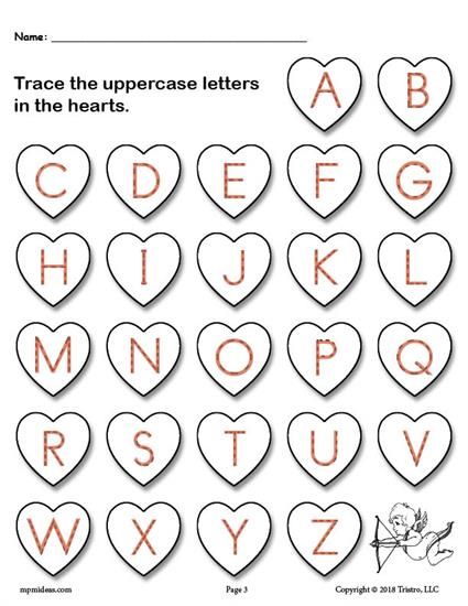 Free Printable Valentine S Day Uppercase And Lowercase Alphabet