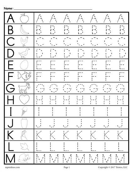 Free Uppercase Letter Tracing Worksheets