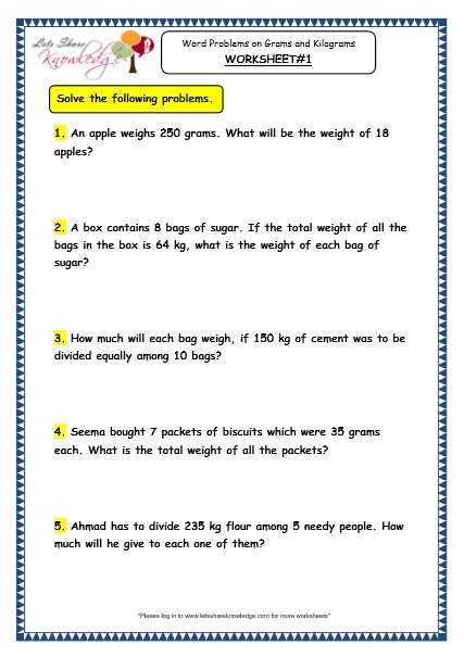 Grade 3 Maths Worksheets   12 8 Word Problems On Multiplication