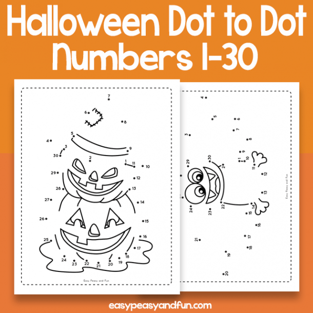 Halloween Dot To Dot Numbers To 30     Easy Peasy And Fun Membership