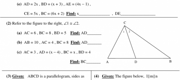 High School Geometry Worksheets     Printable