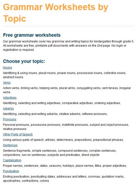 Hundreds Of New Grade 4 Grammar Worksheets