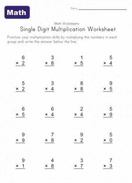 Free Worksheets Of Multiplication For Beginners