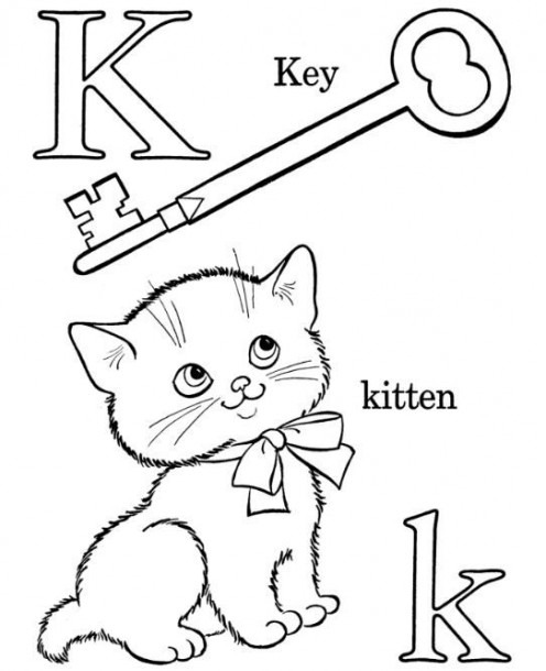 Letter K Coloring Page For Kids