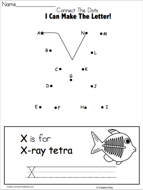 Letter X Writing Worksheet And Dot To Dot
