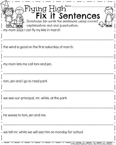 March First Grade Worksheets