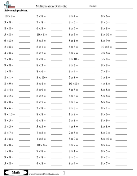 Multiplication Worksheets