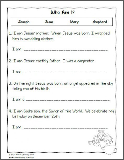Nativity Worksheets For Kindergarten And First Grade