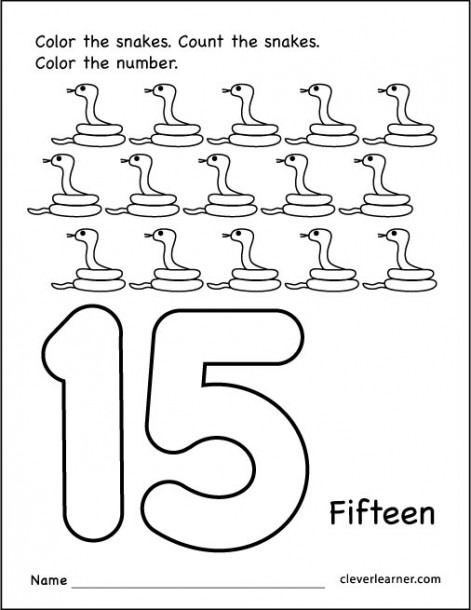 Number 15 Writing  Counting And Identification Printable