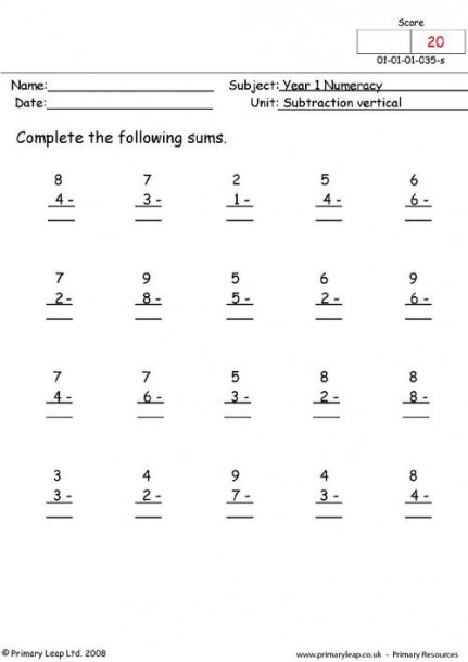 grade-one-subtraction-worksheet-vertical