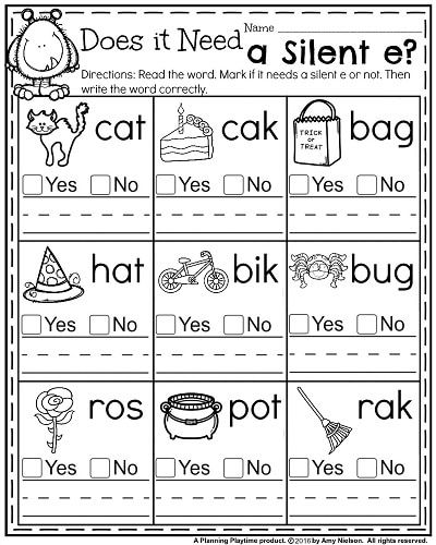 October First Grade Worksheets