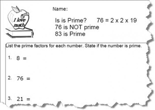Practice Factoring Prime Numbers Worksheets