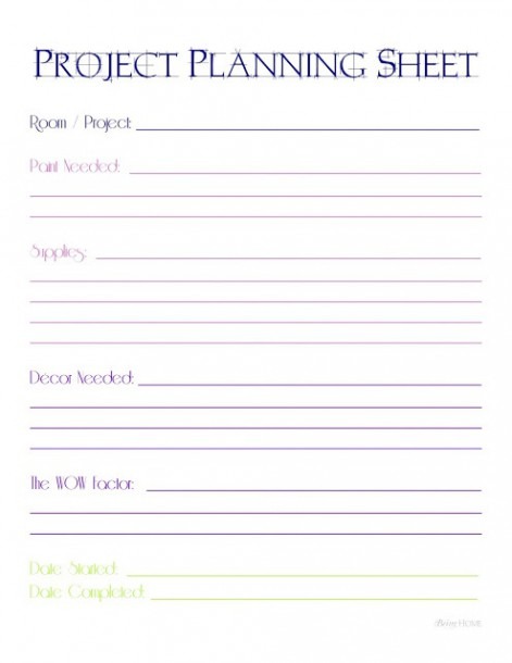 Art Project Planning Worksheets