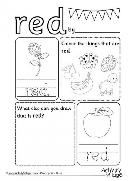 Red Colour Worksheet