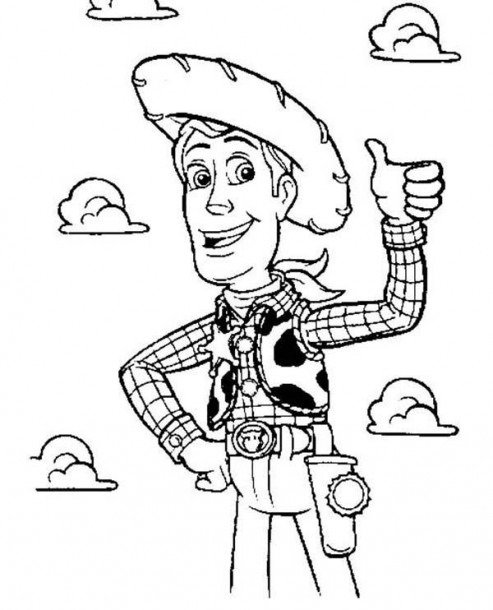 Sheriff Woody From Disney Toy Story Coloring Page  Sheriff Woody