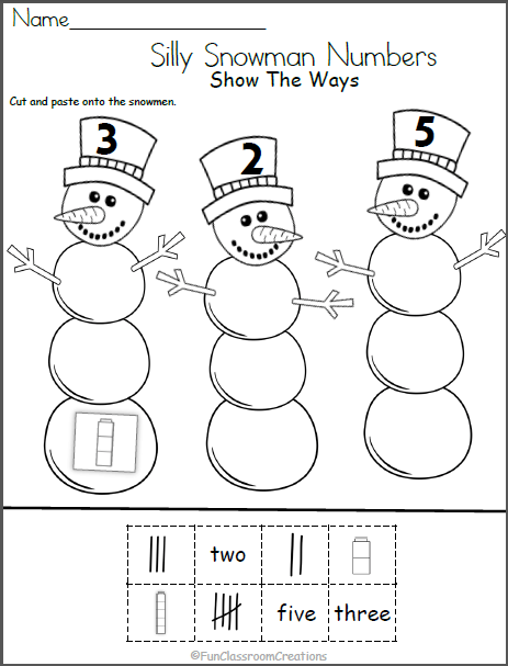 Snowman Math Worksheet