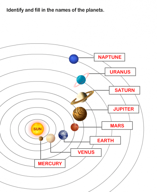 Solar System Worksheet 6