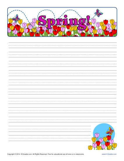 Spring Printable Lined Writing Paper