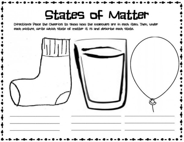 States Of Matter And Cheerios Worksheet