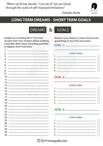 Stylish Goal Setting Worksheets To Print  Pdf  Free