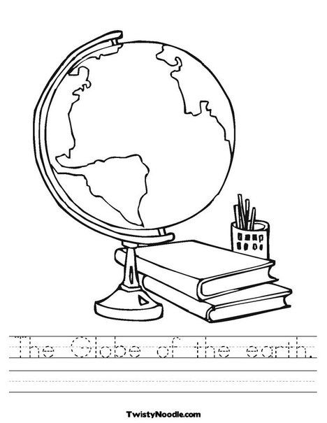 The Globe Of The Earth Worksheet From Twistynoodle Com