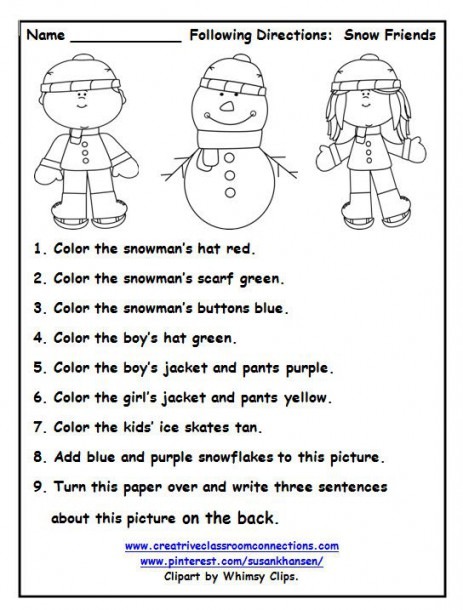 This Free Worksheet Allows Students To Follow Directions With