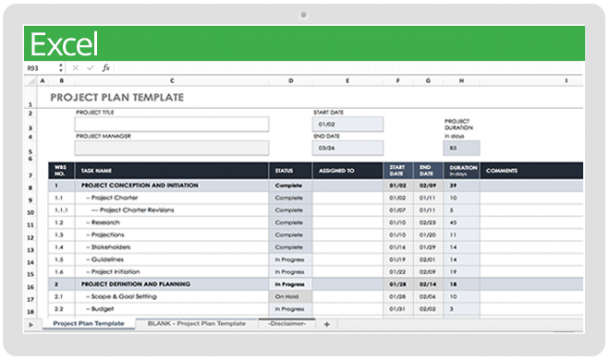 Top Project Plan Templates For Excel