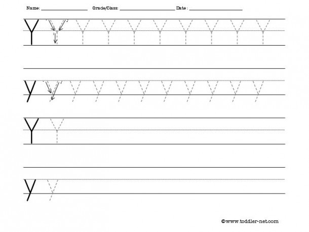Tracing And Writing Letter Y Worksheet