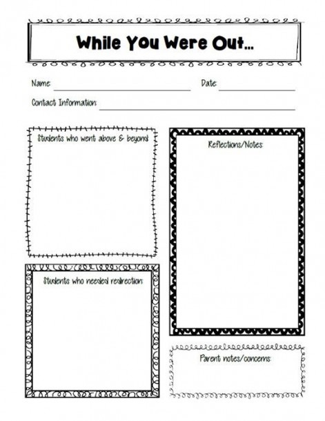 Substitute Teacher Worksheets For Students