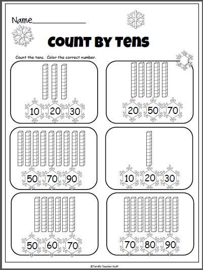 Winter Counting By 10s  Base Ten Blocks