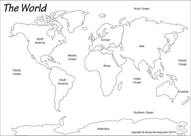 World Map Outline Printable Contemporary Design Blank World Map