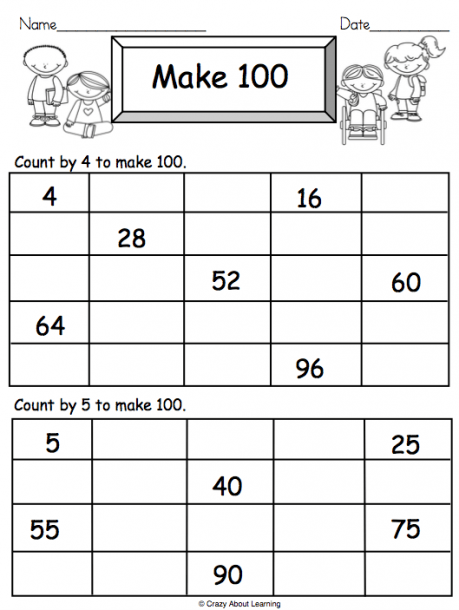 Math Worksheet Counting By 4s And 5s