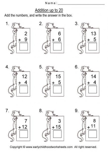 Vertical Addition Worksheets